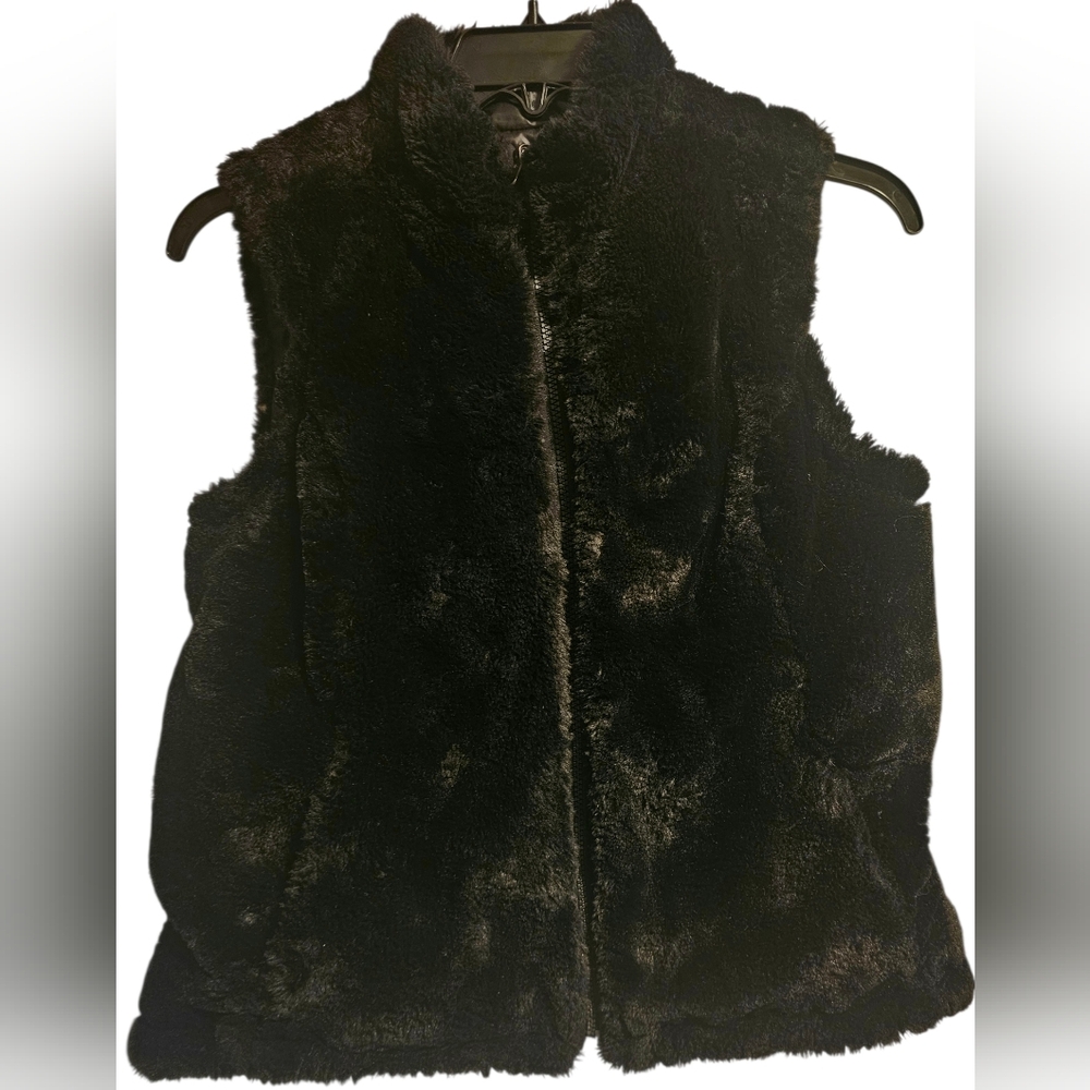 Women's Black Faux Fur Vest S/M